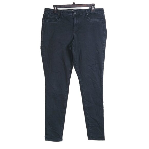 Jessica Simpson Super Skinny Jeans Womens 32 Black Mid Rise 90s Stretch Denim - Picture 1 of 4